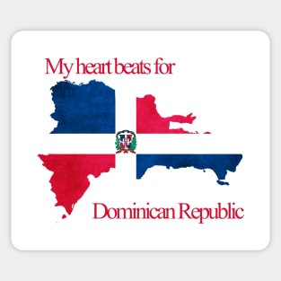 My heart beats for Dominican Republic Flag Sticker